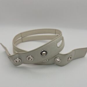 Coach Cream Replacement Strap with Silver Details